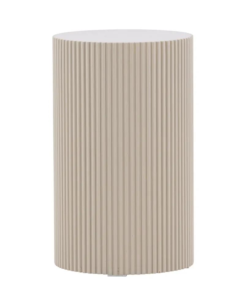 Lenox runder Beistelltisch mit Rillen in Ø 31 cm, Beige, Ansicht 11