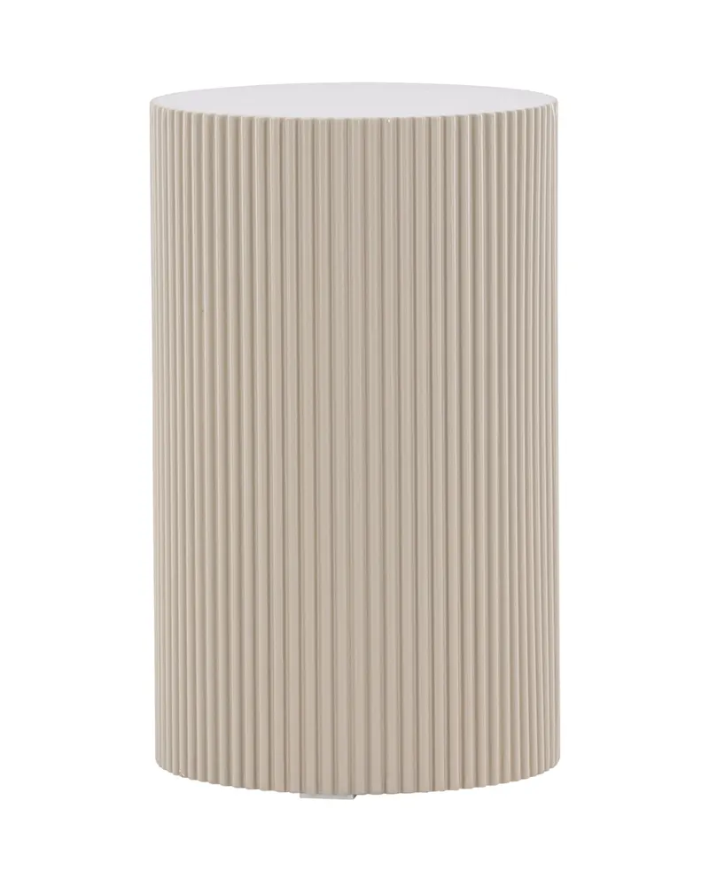 Lenox runder Beistelltisch mit Rillen in Ø 31 cm, Beige, Ansicht 12