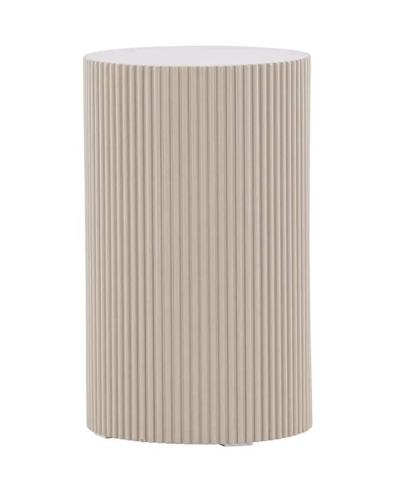Lenox runder Beistelltisch mit Rillen in Ø 31 cm, Beige, Ansicht 2