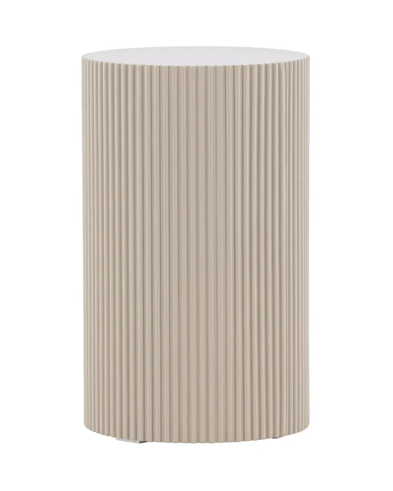 Lenox runder Beistelltisch mit Rillen in Ø 31 cm, Beige, Ansicht 3
