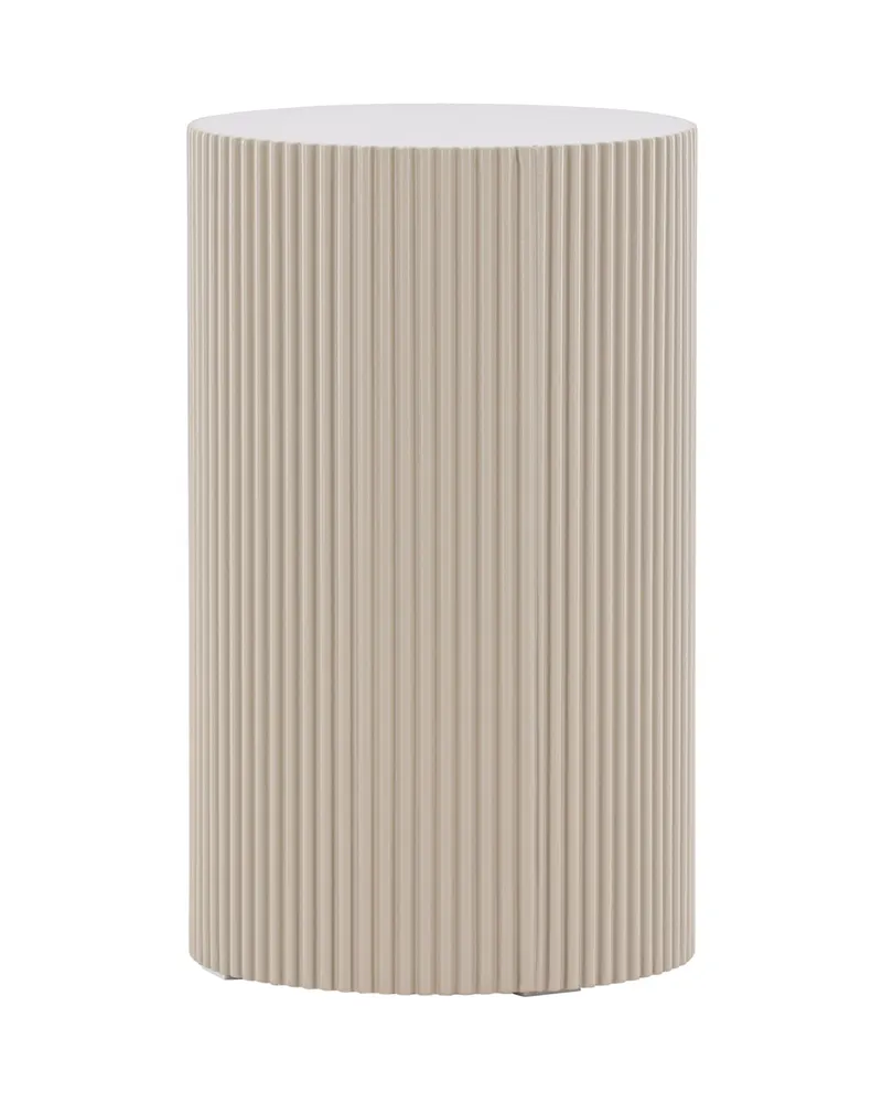 Lenox runder Beistelltisch mit Rillen in Ø 31 cm, Beige, Ansicht 4