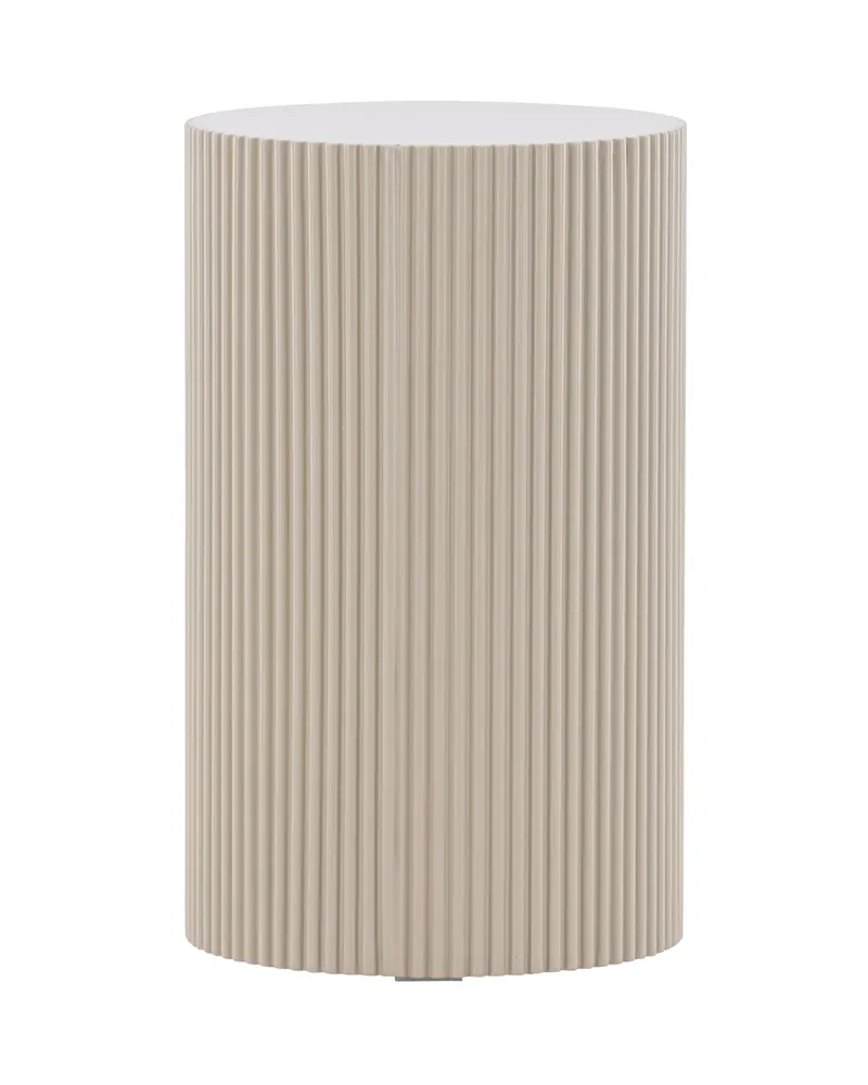 Lenox runder Beistelltisch mit Rillen in Ø 31 cm, Beige, Ansicht 5