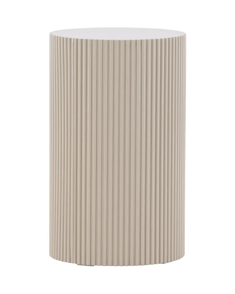 Lenox runder Beistelltisch mit Rillen in Ø 31 cm, Beige, Ansicht 6