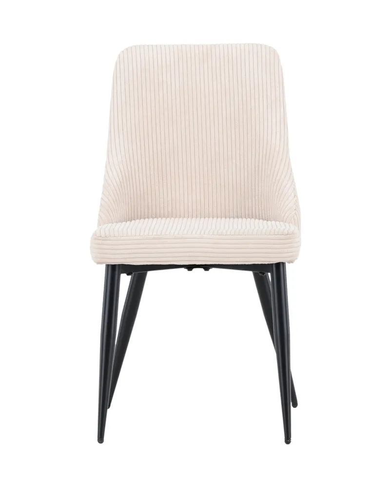 Leone Esszimmerstuhl mit Stoffbezug in Beige, Gestell Schwarz, Polyester-Cord, Ansicht 1
