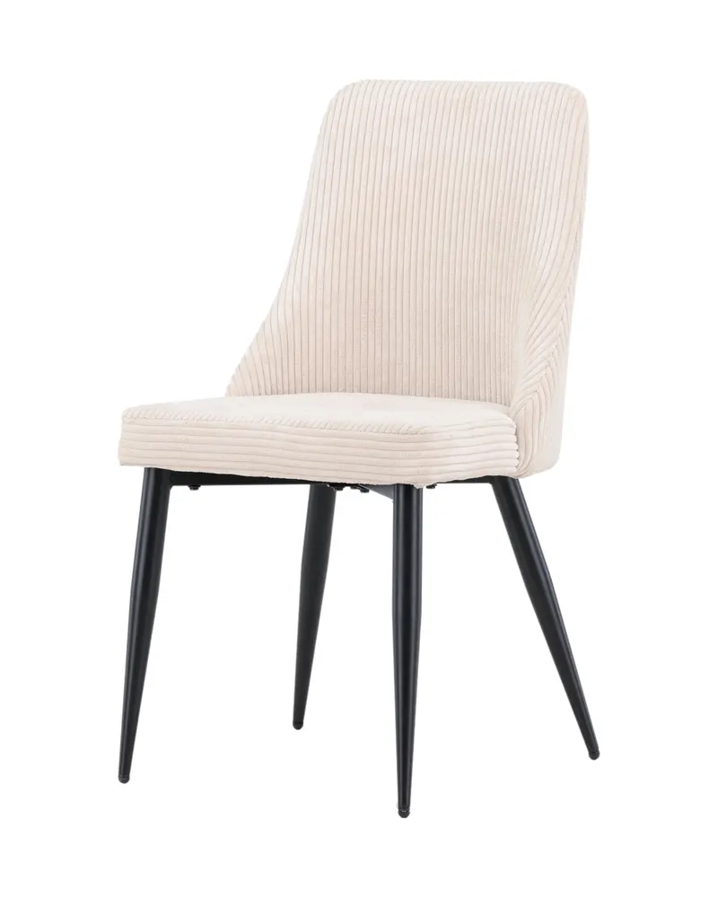 Leone Esszimmerstuhl mit Stoffbezug in Beige, Gestell Schwarz, Polyester-Cord, Ansicht 7