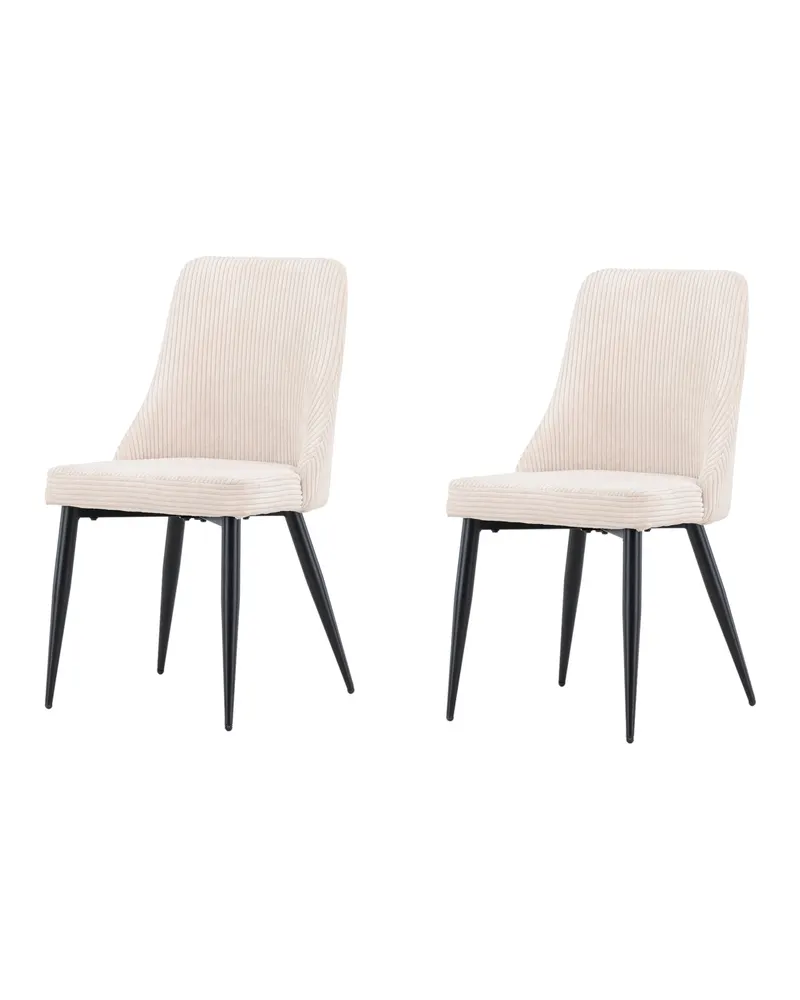 Leone Esszimmerstuhl mit Stoffbezug in Beige, Gestell Schwarz, Polyester-Cord, Ansicht 8