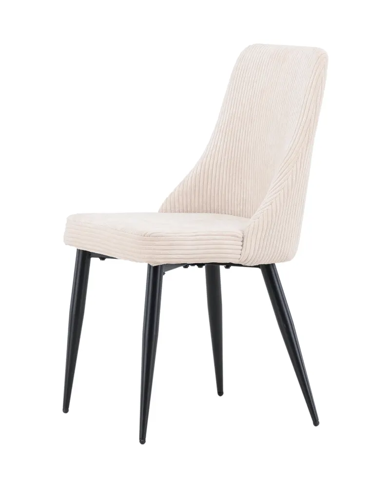 Leone Esszimmerstuhl mit Stoffbezug in Beige, Gestell Schwarz, Polyester-Cord, Ansicht 9