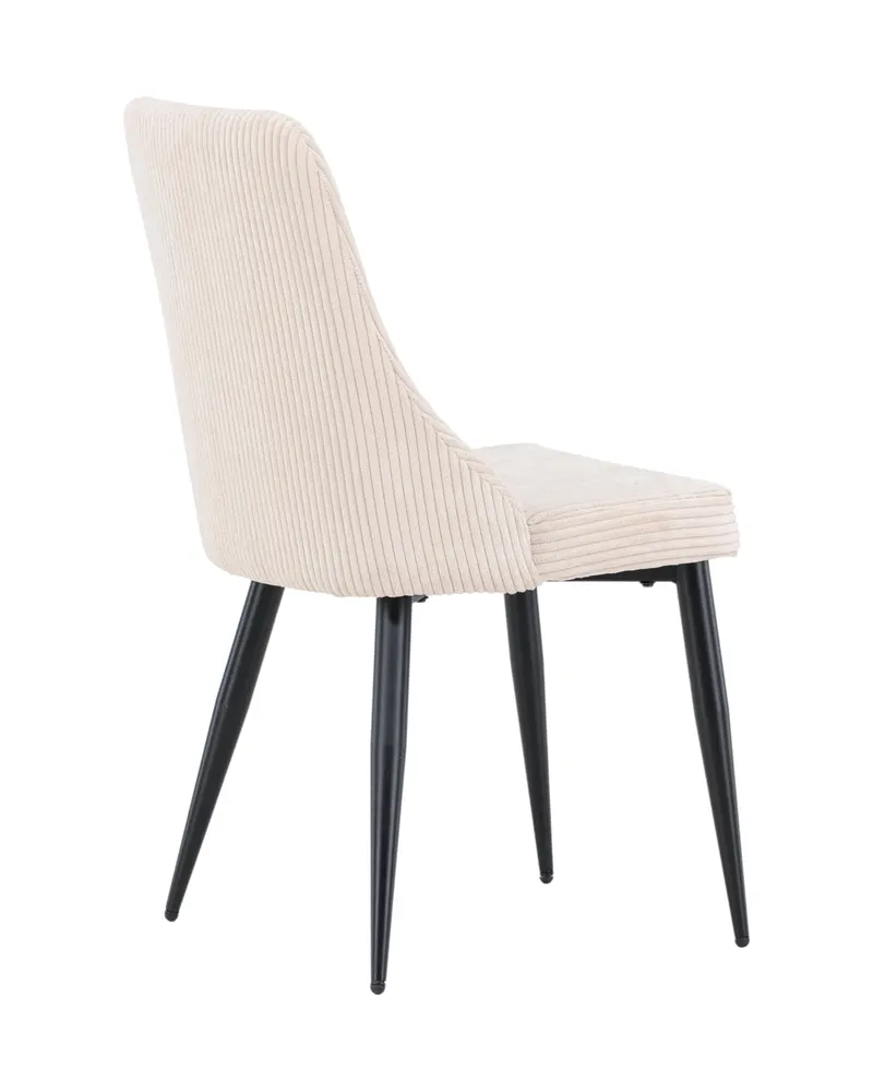 Leone Esszimmerstuhl mit Stoffbezug in Beige, Gestell Schwarz, Polyester-Cord, Ansicht 13