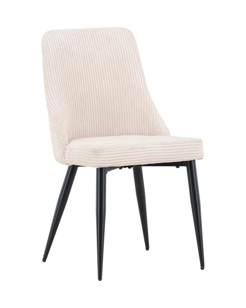 Leone Esszimmerstuhl mit Stoffbezug in Beige, Gestell Schwarz, Polyester-Cord, Ansicht 2