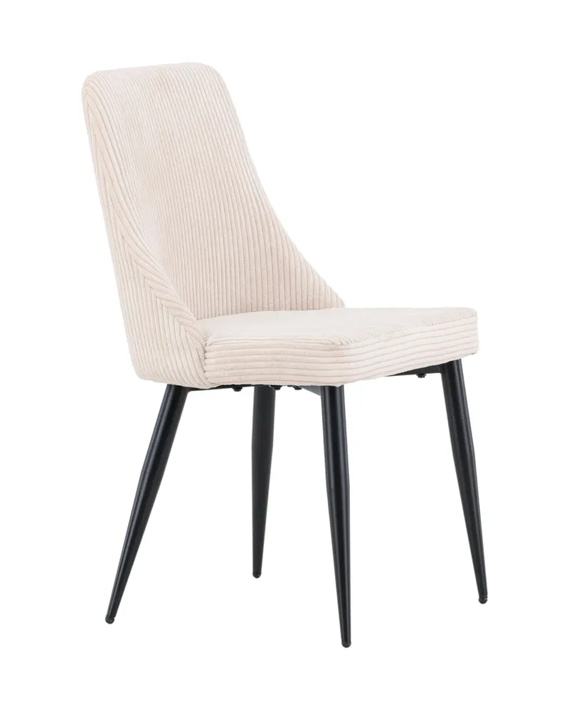 Leone Esszimmerstuhl mit Stoffbezug in Beige, Gestell Schwarz, Polyester-Cord, Ansicht 3