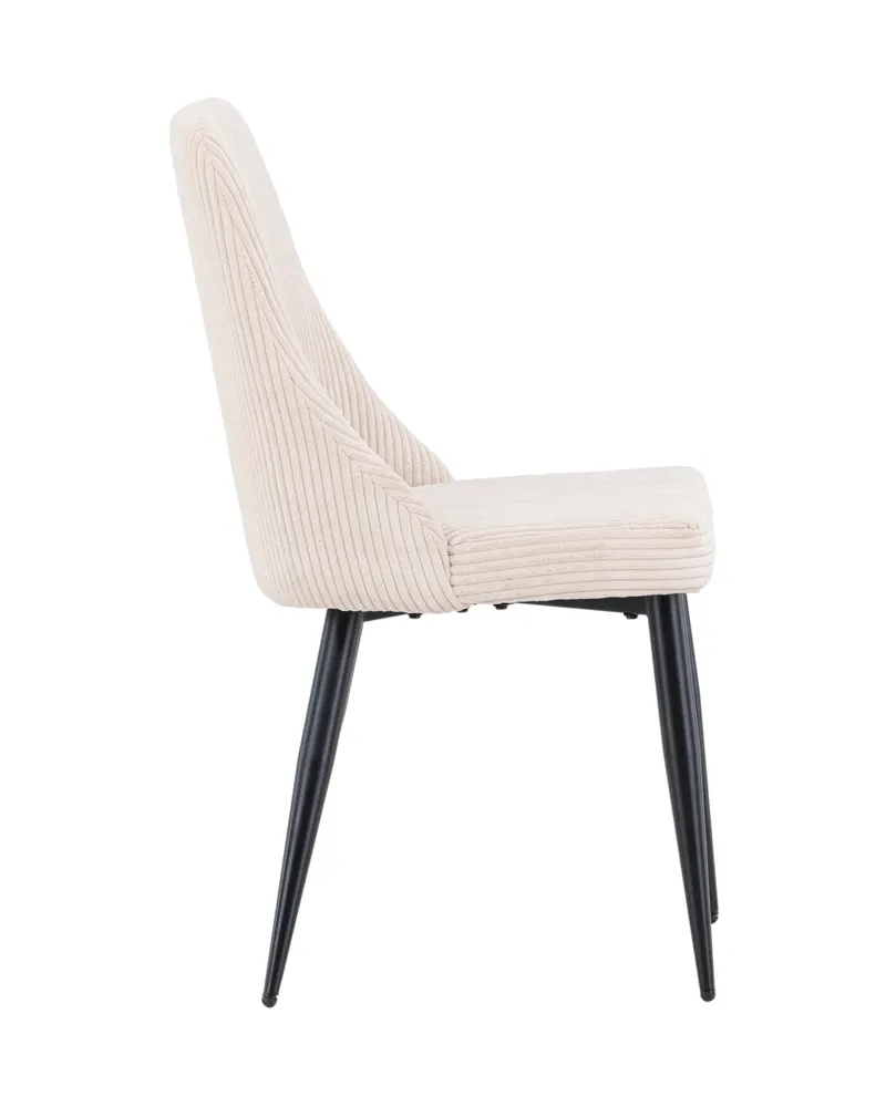 Leone Esszimmerstuhl mit Stoffbezug in Beige, Gestell Schwarz, Polyester-Cord, Ansicht 4