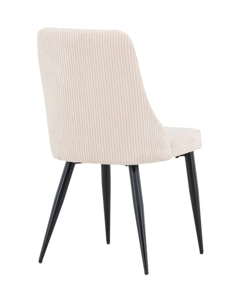 Leone Esszimmerstuhl mit Stoffbezug in Beige, Gestell Schwarz, Polyester-Cord, Ansicht 5