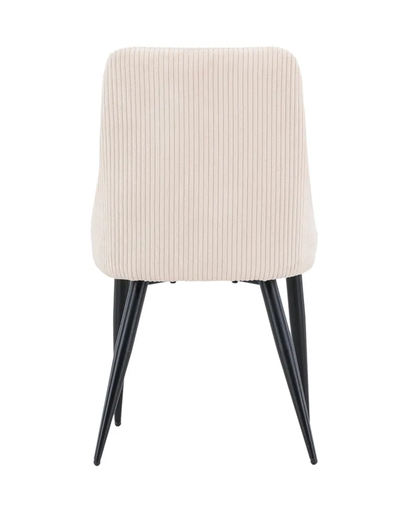 Leone Esszimmerstuhl mit Stoffbezug in Beige, Gestell Schwarz, Polyester-Cord, Ansicht 6