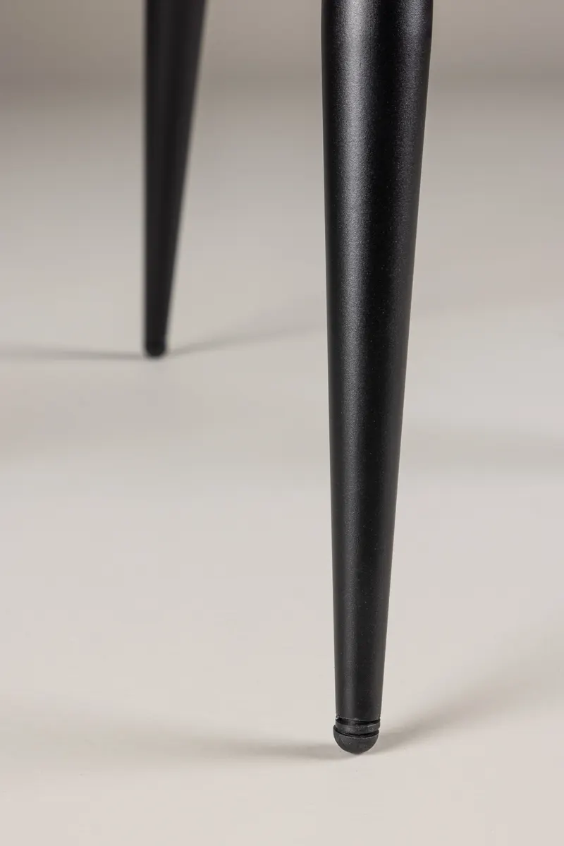 Leone Esszimmerstuhl mit Stoffbezug in Beige, Gestell Schwarz, Polyester-Cord, im Wohnraum, Ansicht 3