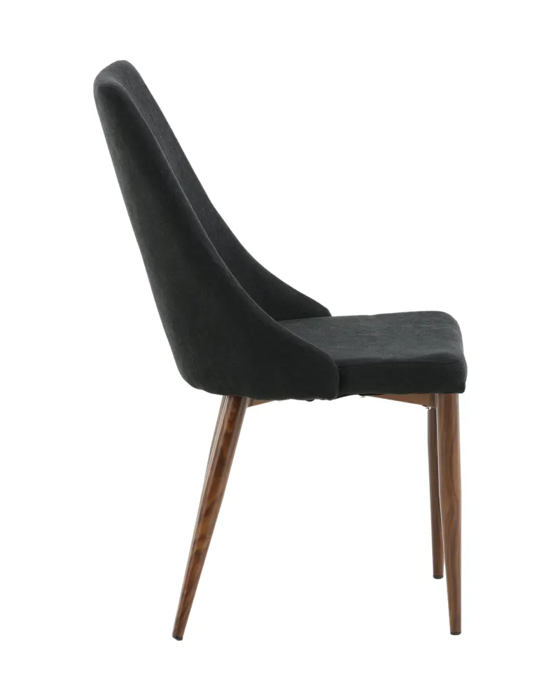 Leone Esszimmerstuhl mit Stoffbezug in Schwarz, Gestell Walnuss, Polyester, Ansicht 11