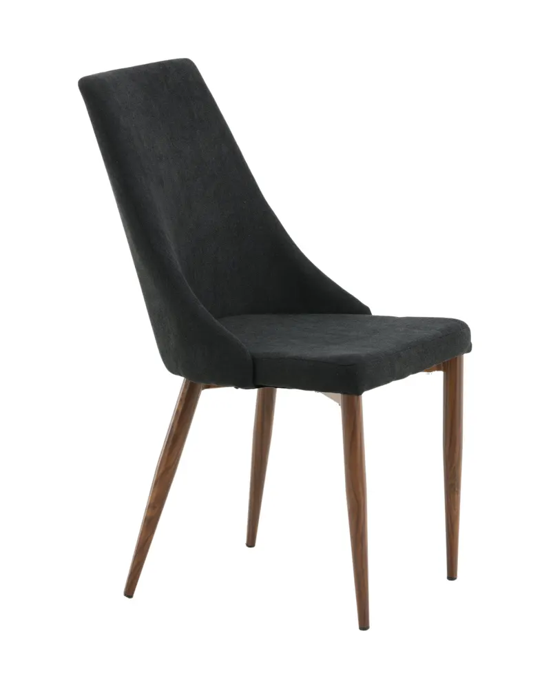 Leone Esszimmerstuhl mit Stoffbezug in Schwarz, Gestell Walnuss, Polyester, Ansicht 12
