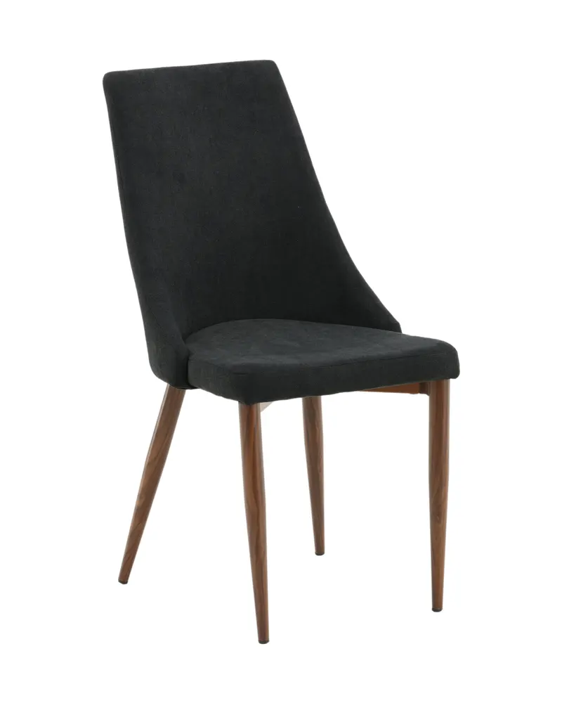 Leone Esszimmerstuhl mit Stoffbezug in Schwarz, Gestell Walnuss, Polyester, Ansicht 13