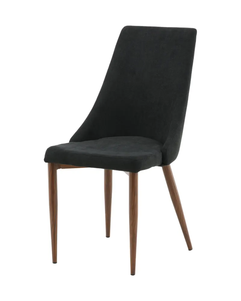 Leone Esszimmerstuhl mit Stoffbezug in Schwarz, Gestell Walnuss, Polyester, Ansicht 2