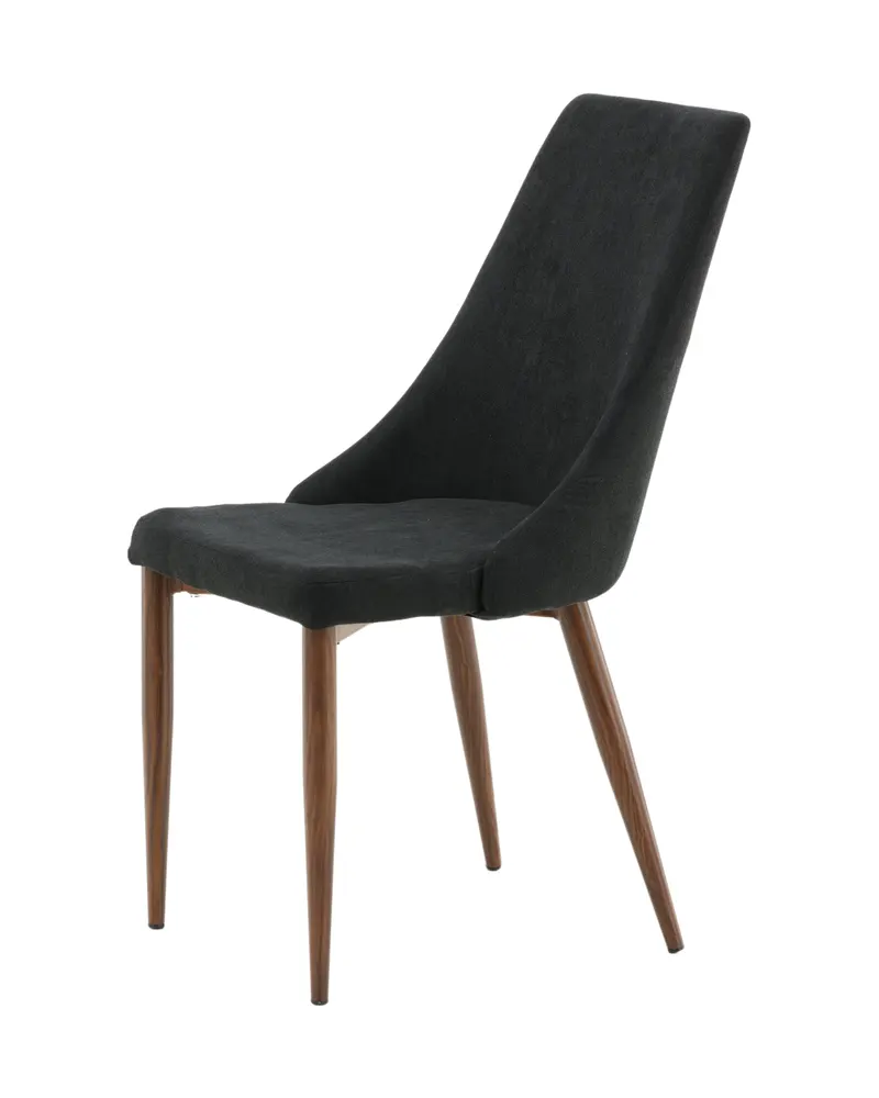 Leone Esszimmerstuhl mit Stoffbezug in Schwarz, Gestell Walnuss, Polyester, Ansicht 4