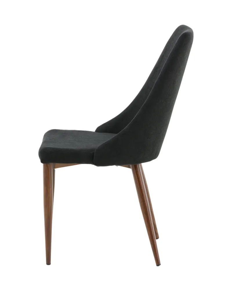 Leone Esszimmerstuhl mit Stoffbezug in Schwarz, Gestell Walnuss, Polyester, Ansicht 5
