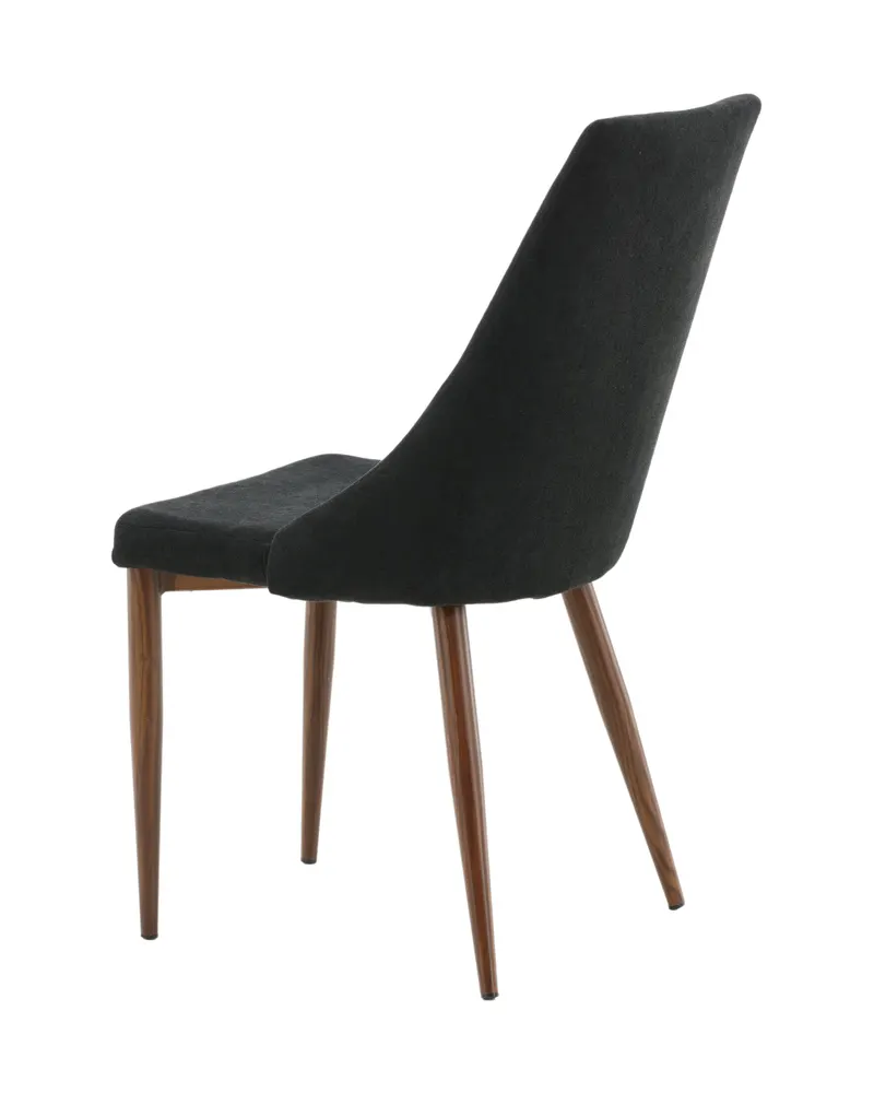 Leone Esszimmerstuhl mit Stoffbezug in Schwarz, Gestell Walnuss, Polyester, Ansicht 6