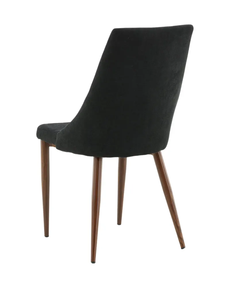 Leone Esszimmerstuhl mit Stoffbezug in Schwarz, Gestell Walnuss, Polyester, Ansicht 7
