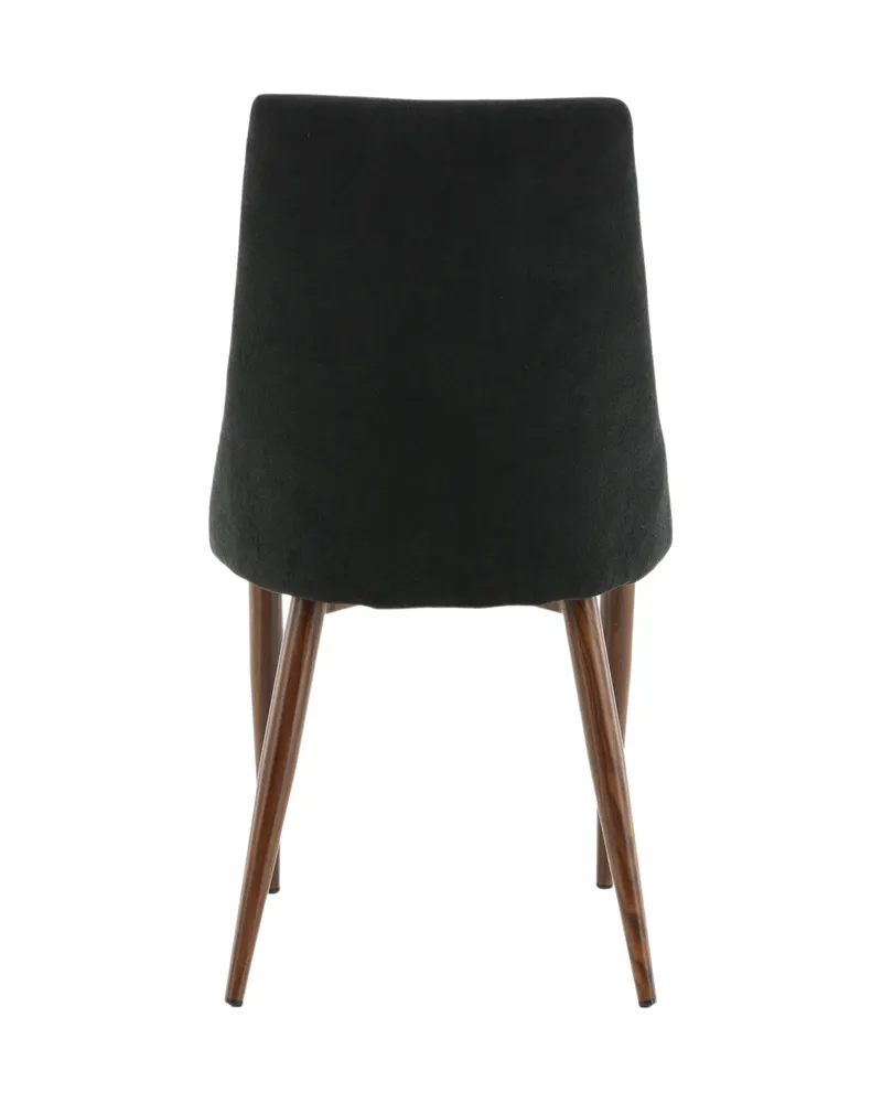 Leone Esszimmerstuhl mit Stoffbezug in Schwarz, Gestell Walnuss, Polyester, Ansicht 8