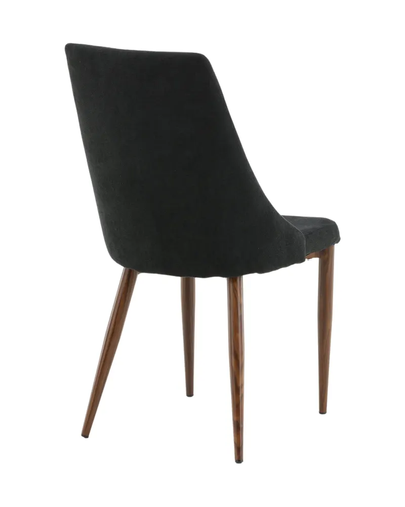 Leone Esszimmerstuhl mit Stoffbezug in Schwarz, Gestell Walnuss, Polyester, Ansicht 9