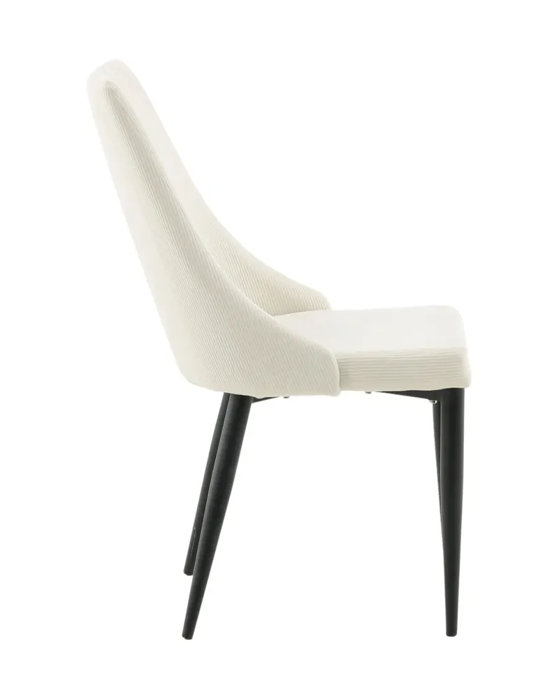 Leone Esszimmerstuhl mit Stoffbezug in Weiß, Gestell Schwarz, Polyester-Cord, Ansicht 10