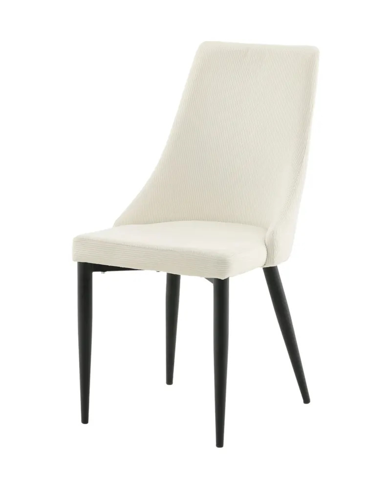 Leone Esszimmerstuhl mit Stoffbezug in Weiß, Gestell Schwarz, Polyester-Cord, Ansicht 2