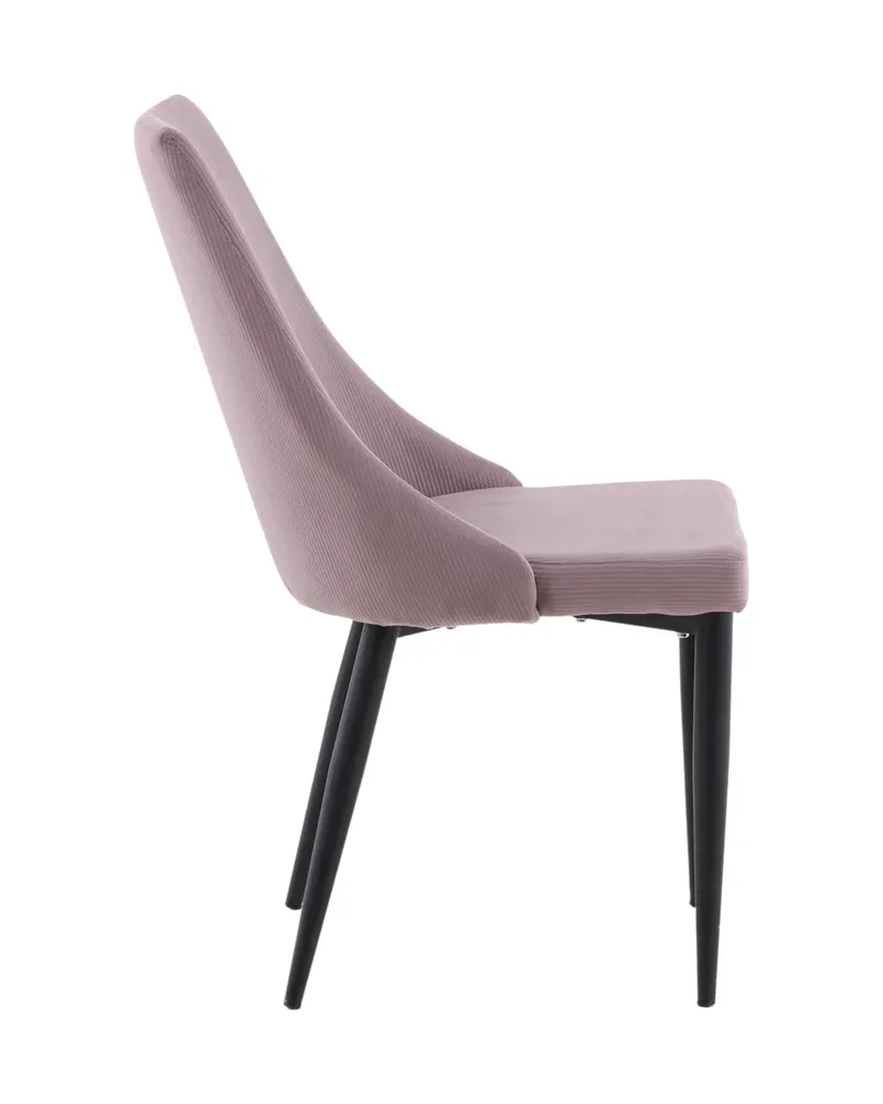 Leone Esszimmerstuhl mit Stoffbezug in Altrosa, Gestell Schwarz, Polyester-Cord, Ansicht 11
