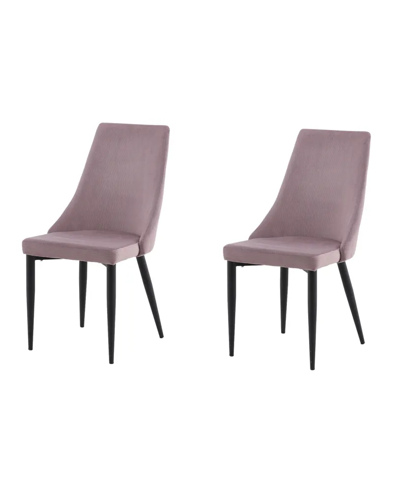 Leone Esszimmerstuhl mit Stoffbezug in Altrosa, Gestell Schwarz, Polyester-Cord, Ansicht 3