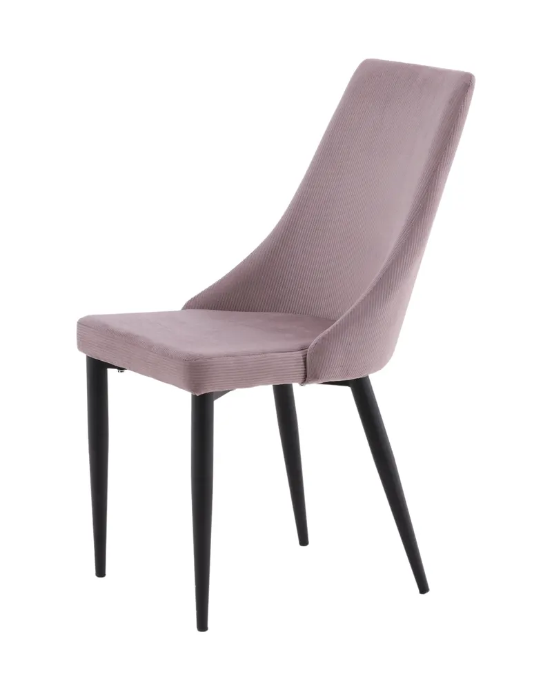 Leone Esszimmerstuhl mit Stoffbezug in Altrosa, Gestell Schwarz, Polyester-Cord, Ansicht 4
