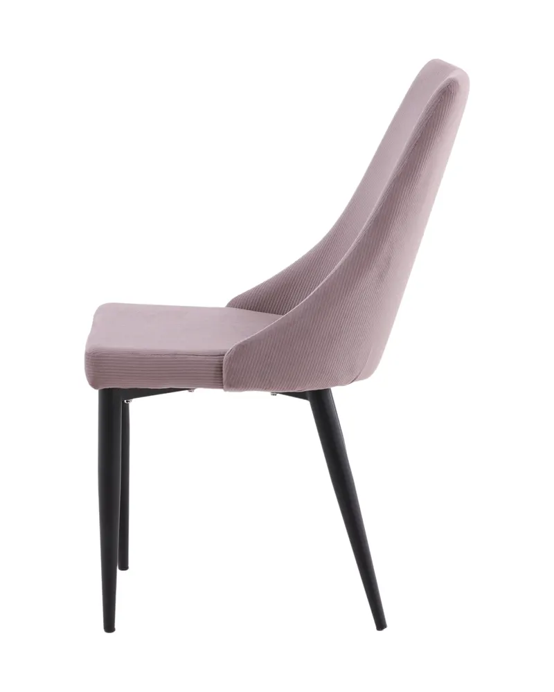 Leone Esszimmerstuhl mit Stoffbezug in Altrosa, Gestell Schwarz, Polyester-Cord, Ansicht 5