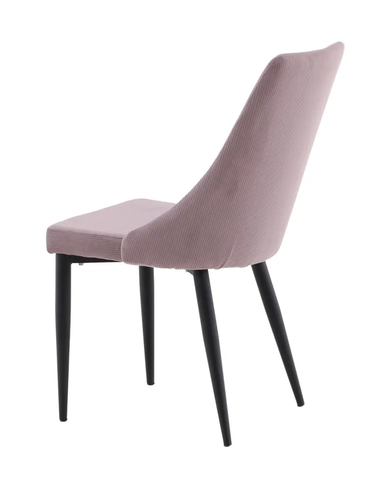 Leone Esszimmerstuhl mit Stoffbezug in Altrosa, Gestell Schwarz, Polyester-Cord, Ansicht 6