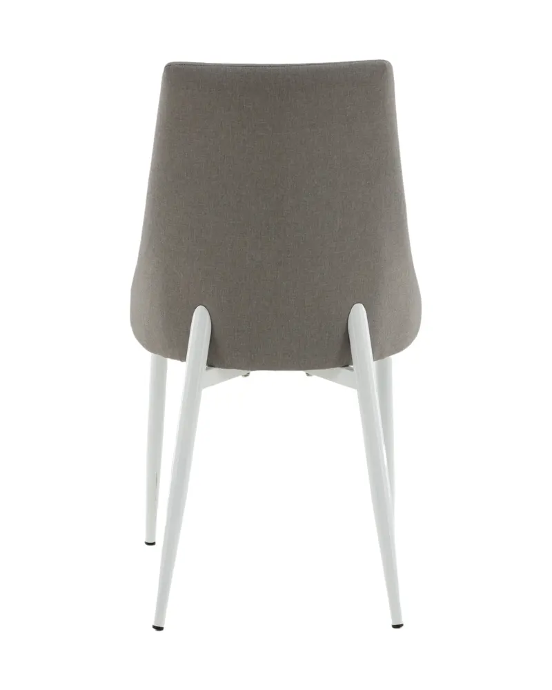 Leone Esszimmerstuhl mit Stoffbezug in Grau, Gestell Weiß, Polyester, Ansicht 8