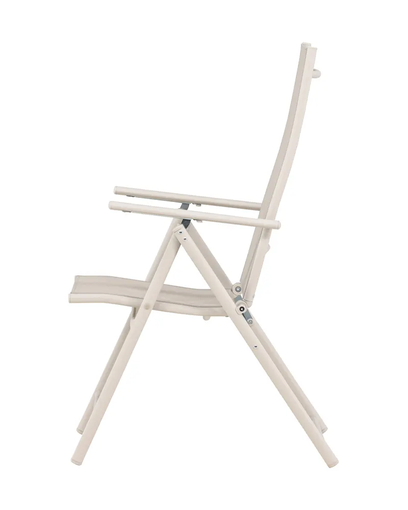 Levanzo klappbarer Gartenstuhl mit verstellbarer Lehne in Beige, Ansicht 9