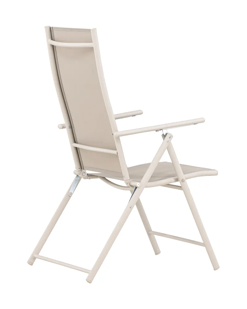 Levanzo klappbarer Gartenstuhl mit verstellbarer Lehne in Beige, Ansicht 13