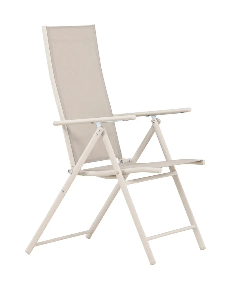 Levanzo klappbarer Gartenstuhl mit verstellbarer Lehne in Beige, Ansicht 14