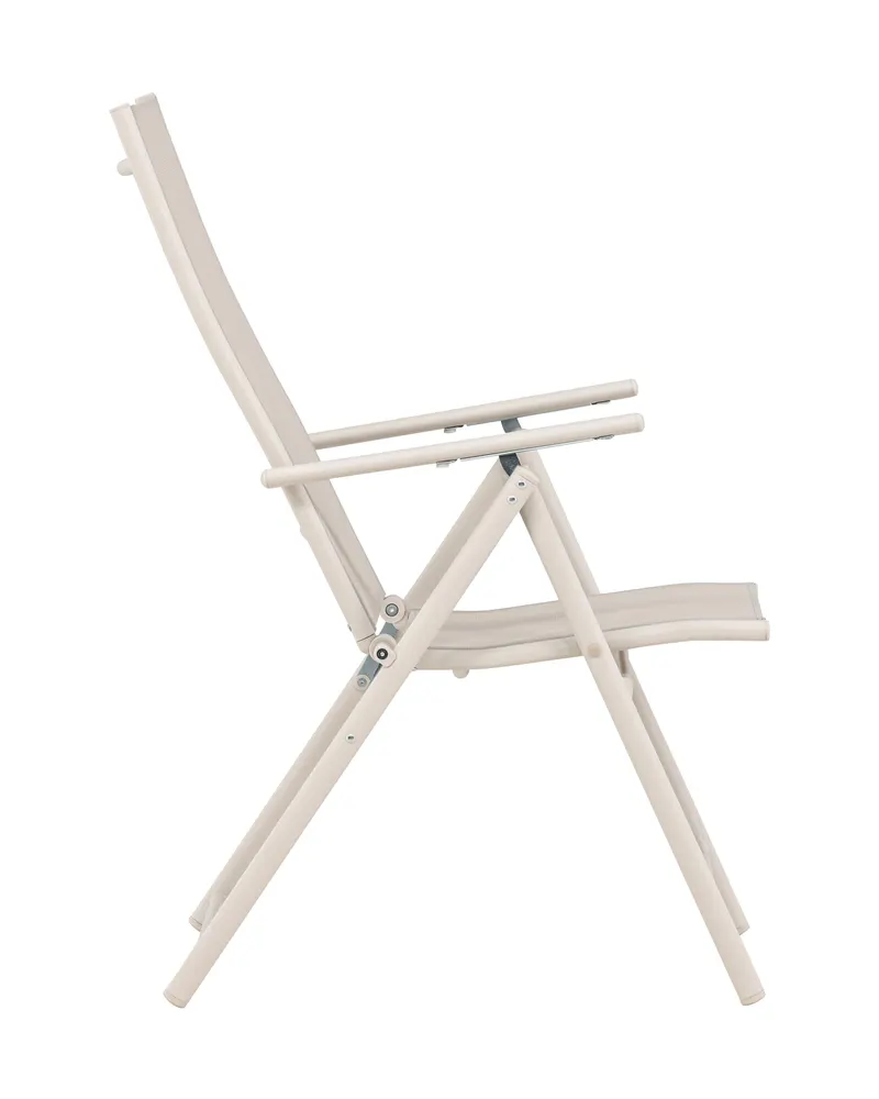Levanzo klappbarer Gartenstuhl mit verstellbarer Lehne in Beige, Ansicht 15