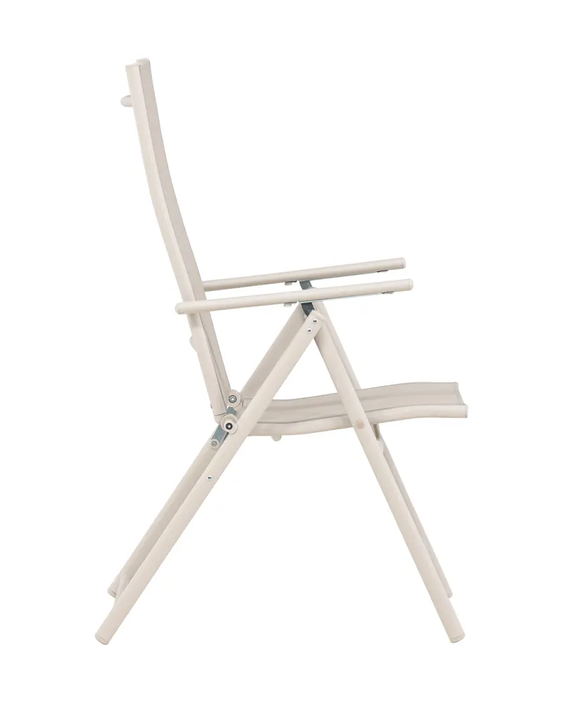 Levanzo klappbarer Gartenstuhl mit verstellbarer Lehne in Beige, Ansicht 3
