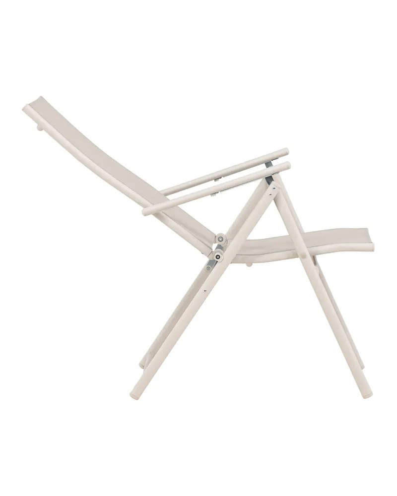 Levanzo klappbarer Gartenstuhl mit verstellbarer Lehne in Beige, Ansicht 4