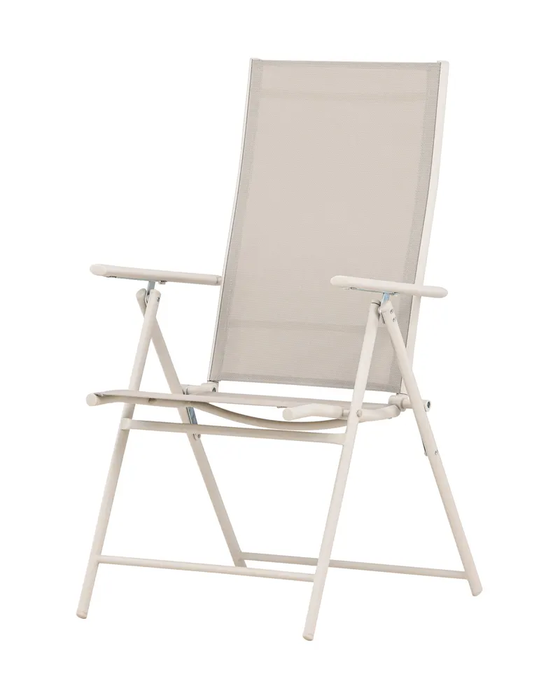 Levanzo klappbarer Gartenstuhl mit verstellbarer Lehne in Beige, Ansicht 5