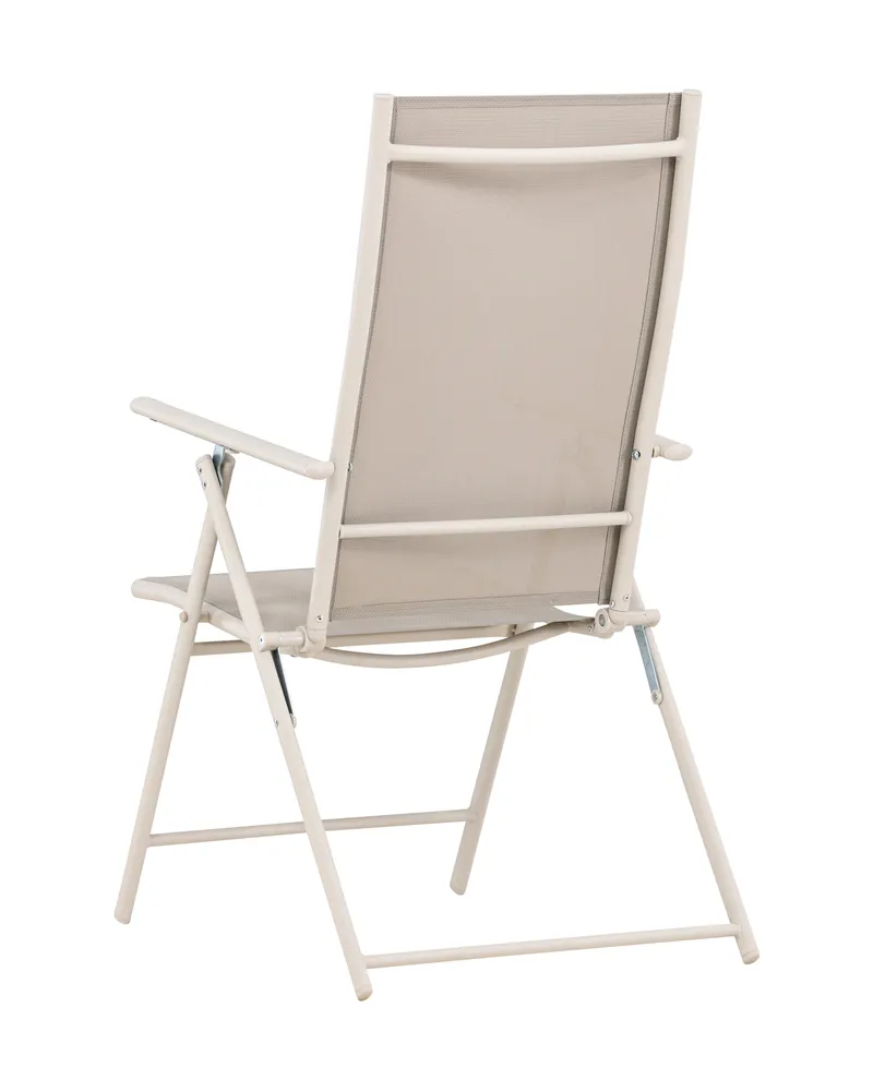 Levanzo klappbarer Gartenstuhl mit verstellbarer Lehne in Beige, Ansicht 7