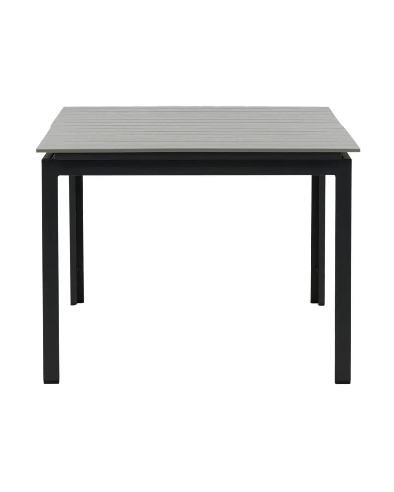 Levels ausziehbarer Gartentisch mit Kunstholzplatte und Aluminiumgestell in 160 × 100 cm, Grau, Gestell Schwarz, Ansicht 9