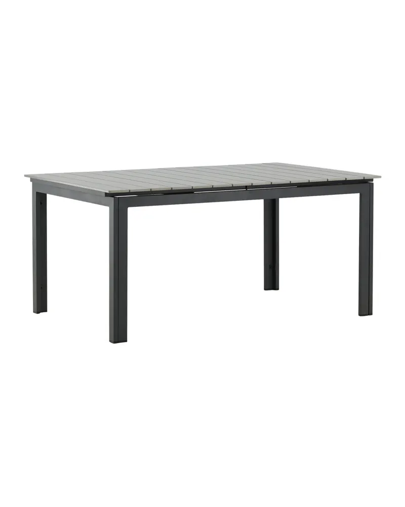 Levels ausziehbarer Gartentisch mit Kunstholzplatte und Aluminiumgestell in 160 × 100 cm, Grau, Gestell Schwarz, Ansicht 11
