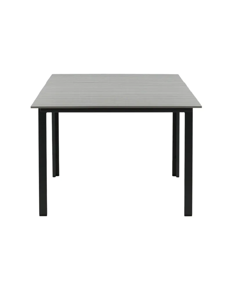 Levels ausziehbarer Gartentisch mit Kunstholzplatte und Aluminiumgestell in 160 × 100 cm, Grau, Gestell Schwarz, Ansicht 16