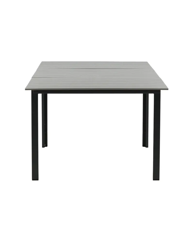 Levels ausziehbarer Gartentisch mit Kunstholzplatte und Aluminiumgestell in 160 × 100 cm, Grau, Gestell Schwarz, Ansicht 22