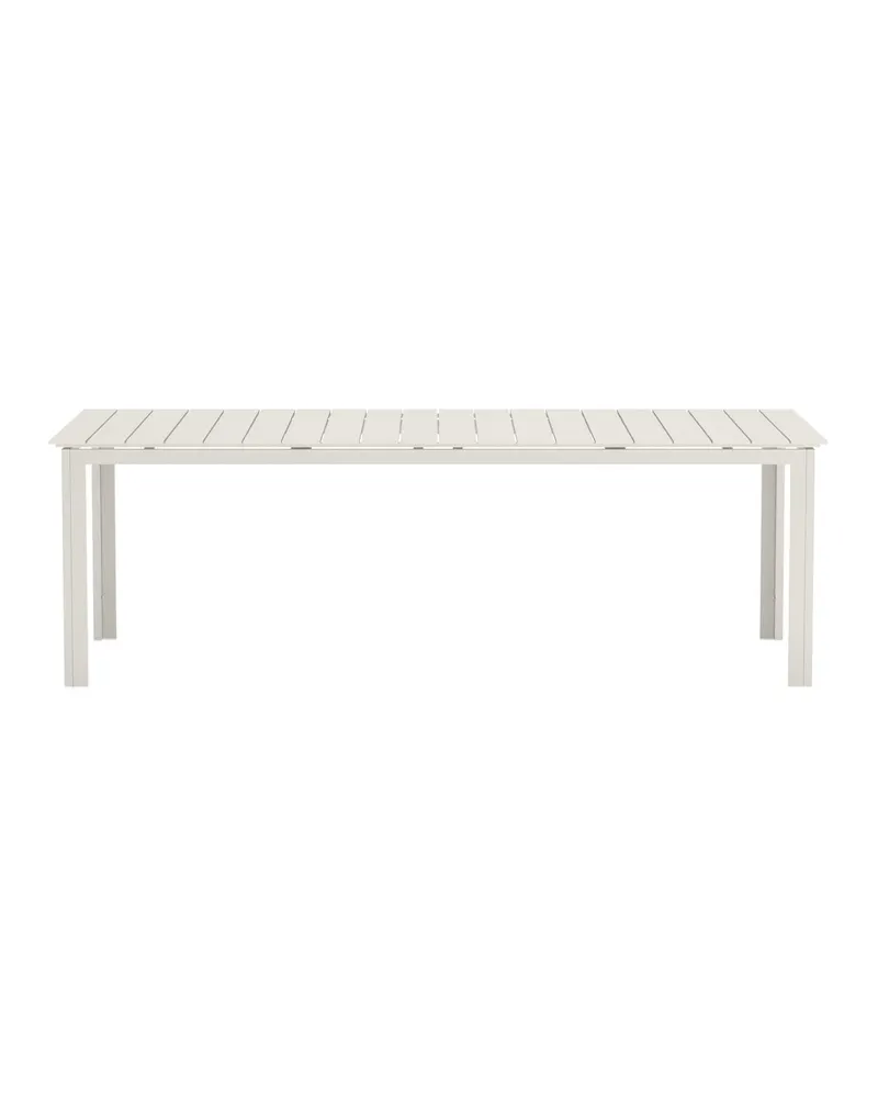 Levels ausziehbarer Gartentisch mit Kunstholzplatte und Aluminiumgestell in 229 × 100 cm, Beige, Ansicht 1