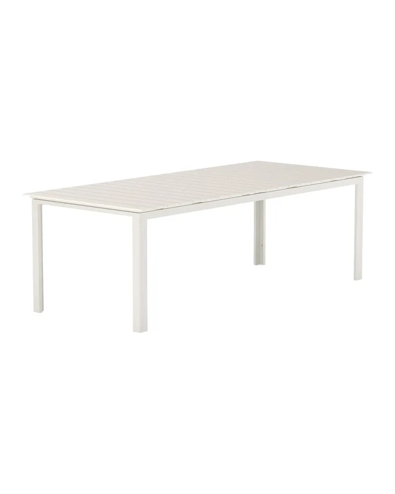 Levels ausziehbarer Gartentisch mit Kunstholzplatte und Aluminiumgestell in 229 × 100 cm, Beige, Ansicht 2
